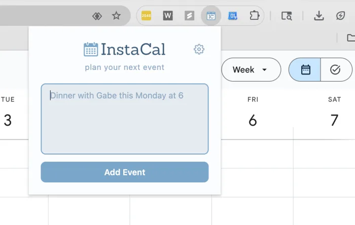 InstaCal screenshot